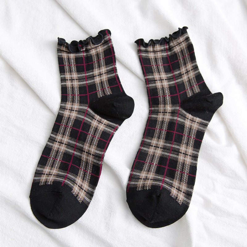 Plaid women's socks