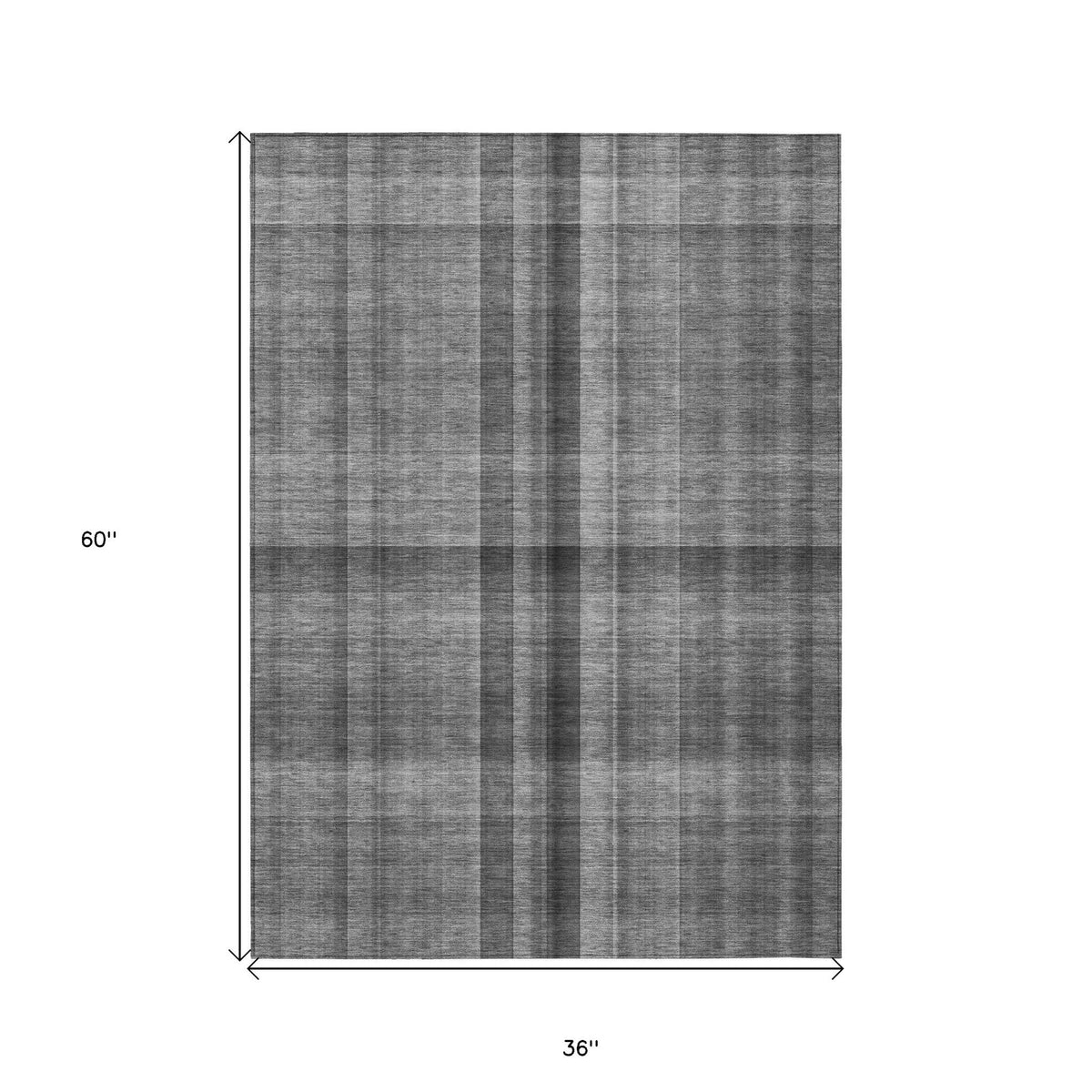 3' X 5' Gray Plaid Washable Non Skid Indoor Outdoor Area Rug LuxuryLifeWay Online Store
