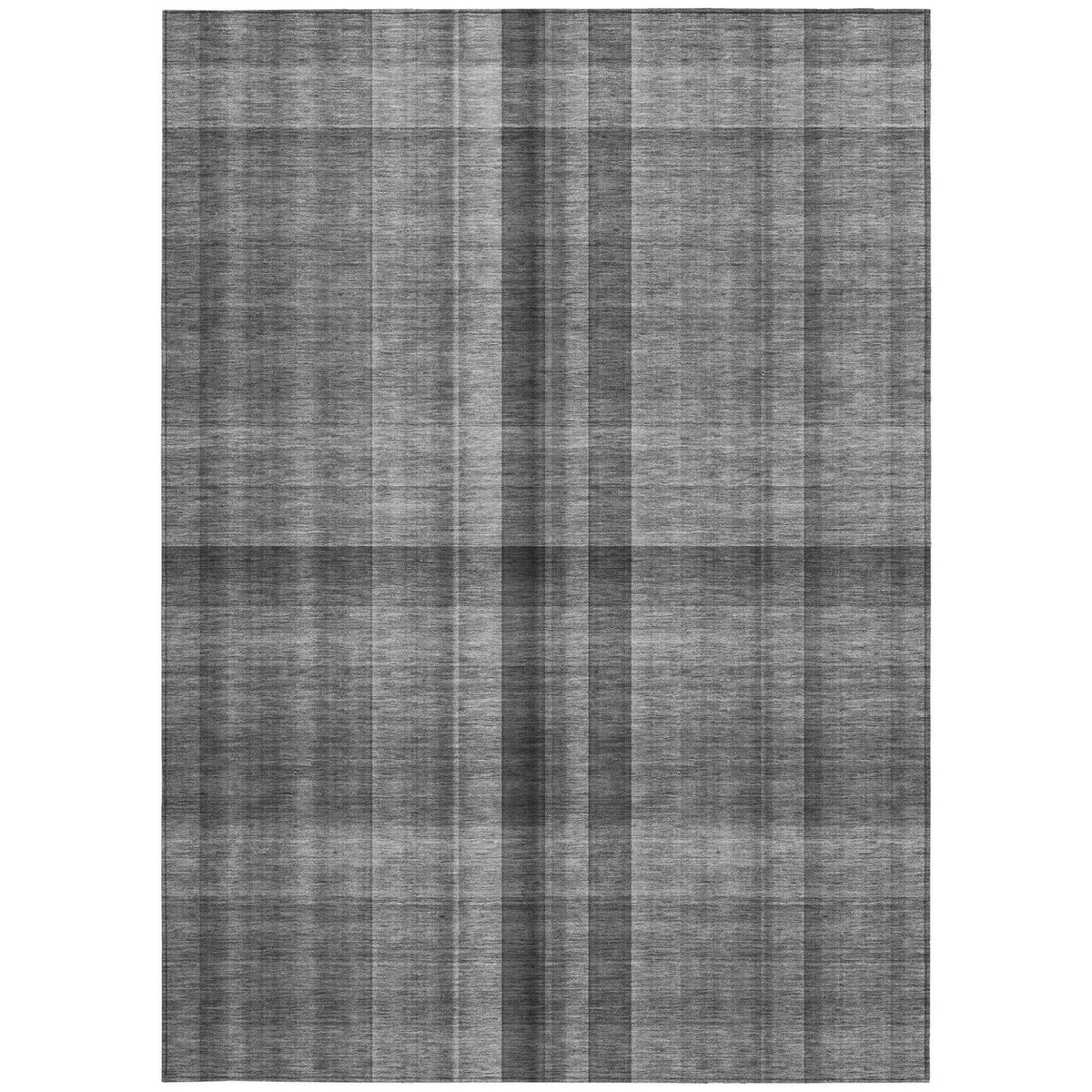 3' X 5' Gray Plaid Washable Non Skid Indoor Outdoor Area Rug LuxuryLifeWay Online Store