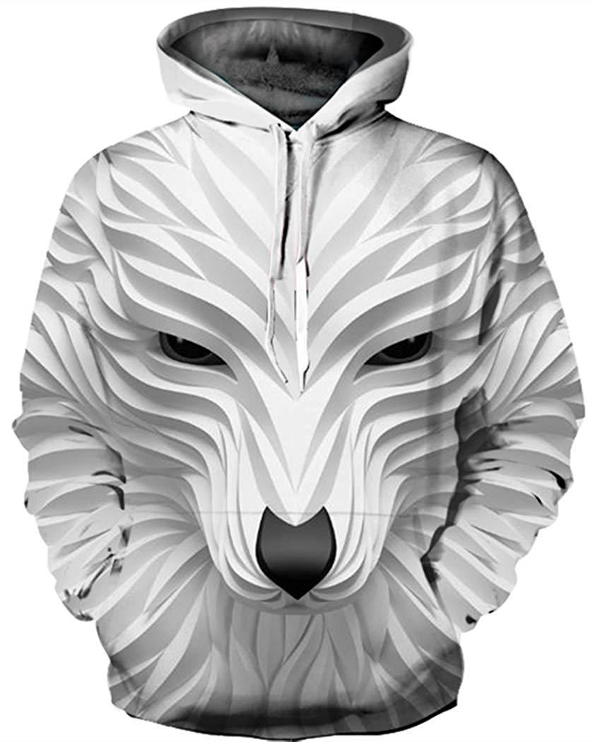 Long Sleeve Hoodies Men Casual Pullovers Hooded Animal 3D Printed Streetwear Boys Sweatshirt Jackets