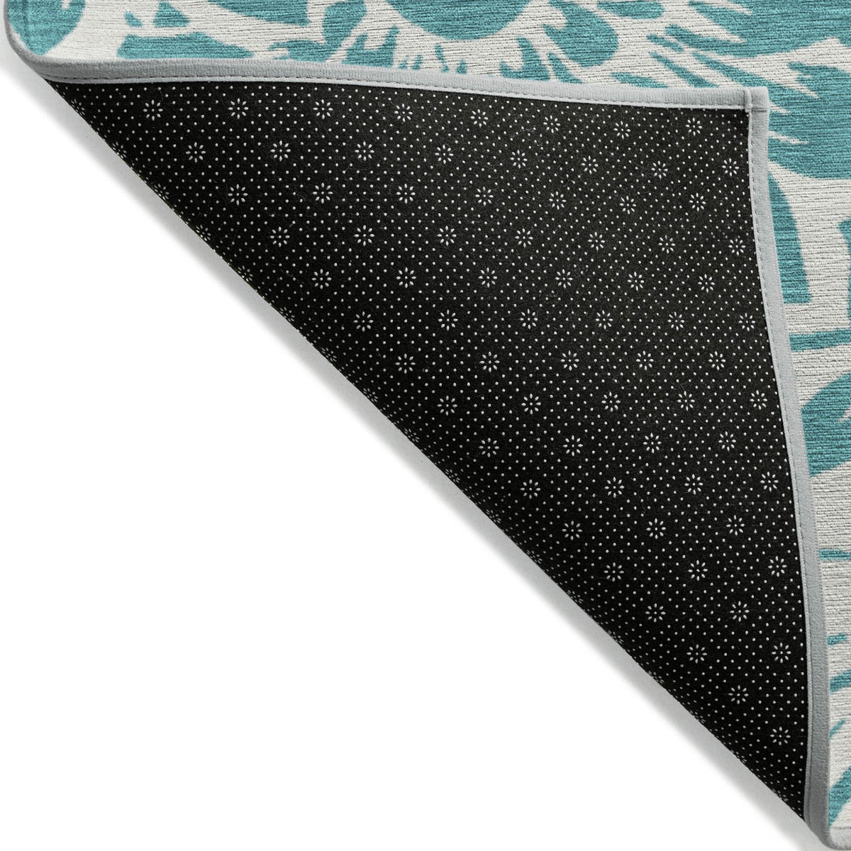 2' X 8' Teal and Ivory Floral Washable Non Skid Indoor Outdoor Runner Rug LuxuryLifeWay Online Store