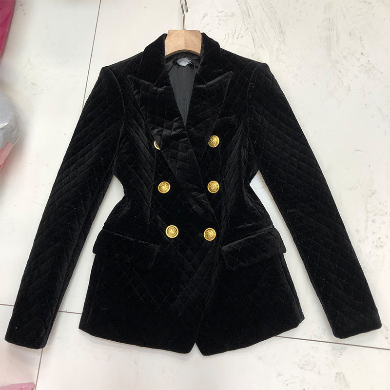 Velvet diamond retro small suit women