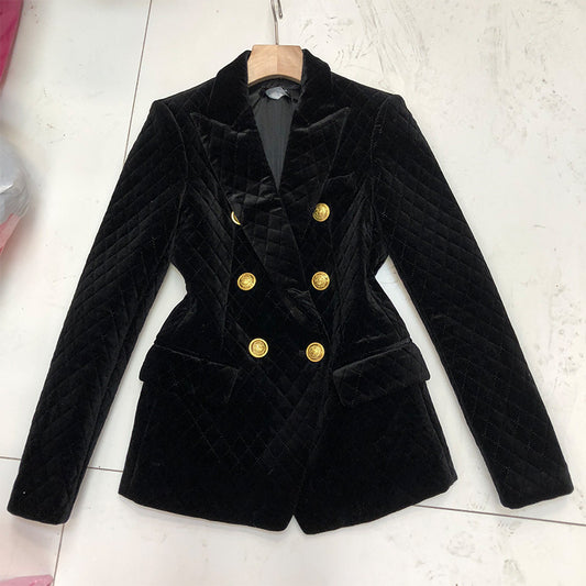 Velvet diamond retro small suit women