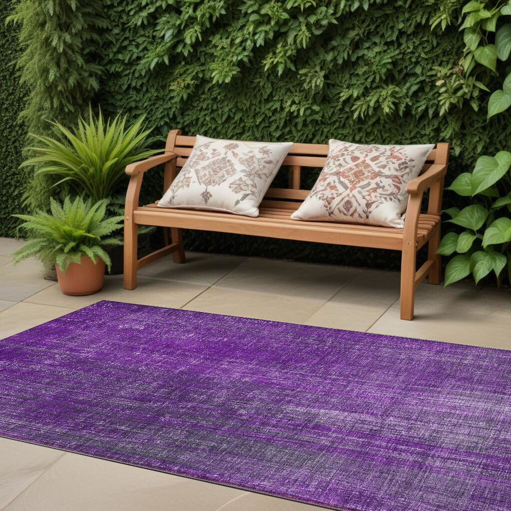 8' Runner Purple Striped Washable Non Skid Indoor Outdoor Runner Rug LuxuryLifeWay Online Store
