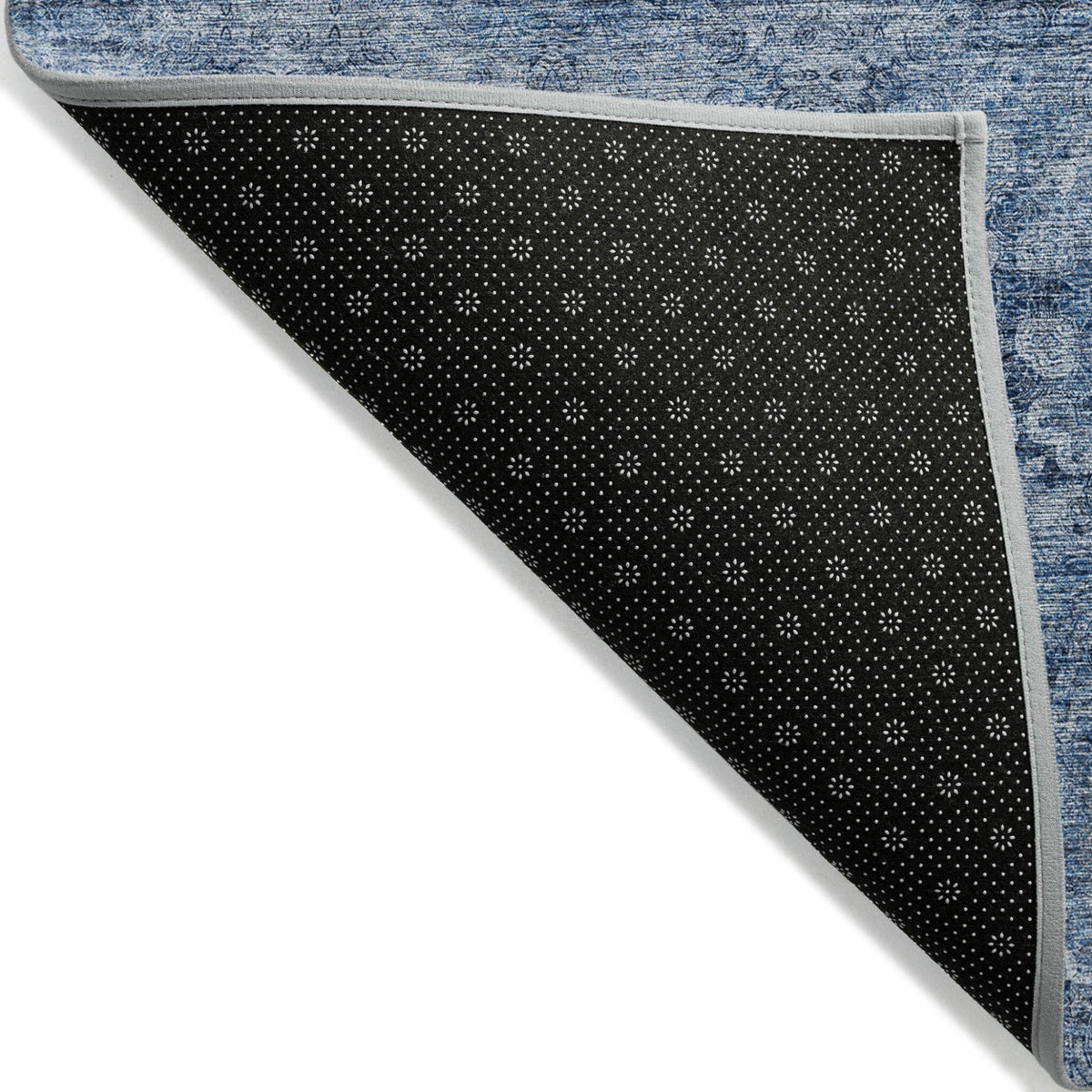 3' X 5' Navy Blue Floral Medallion Washable Non Skid Indoor Outdoor Area Rug LuxuryLifeWay Online Store