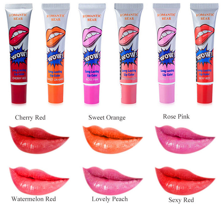 Amazing 6 Colors Peel Off Liquid Lipstick Waterproof Long Lasting Lip Gloss Mask Moisturizer Makeup Tear Pull Lip Lint Cosmetic LadyShow.Store