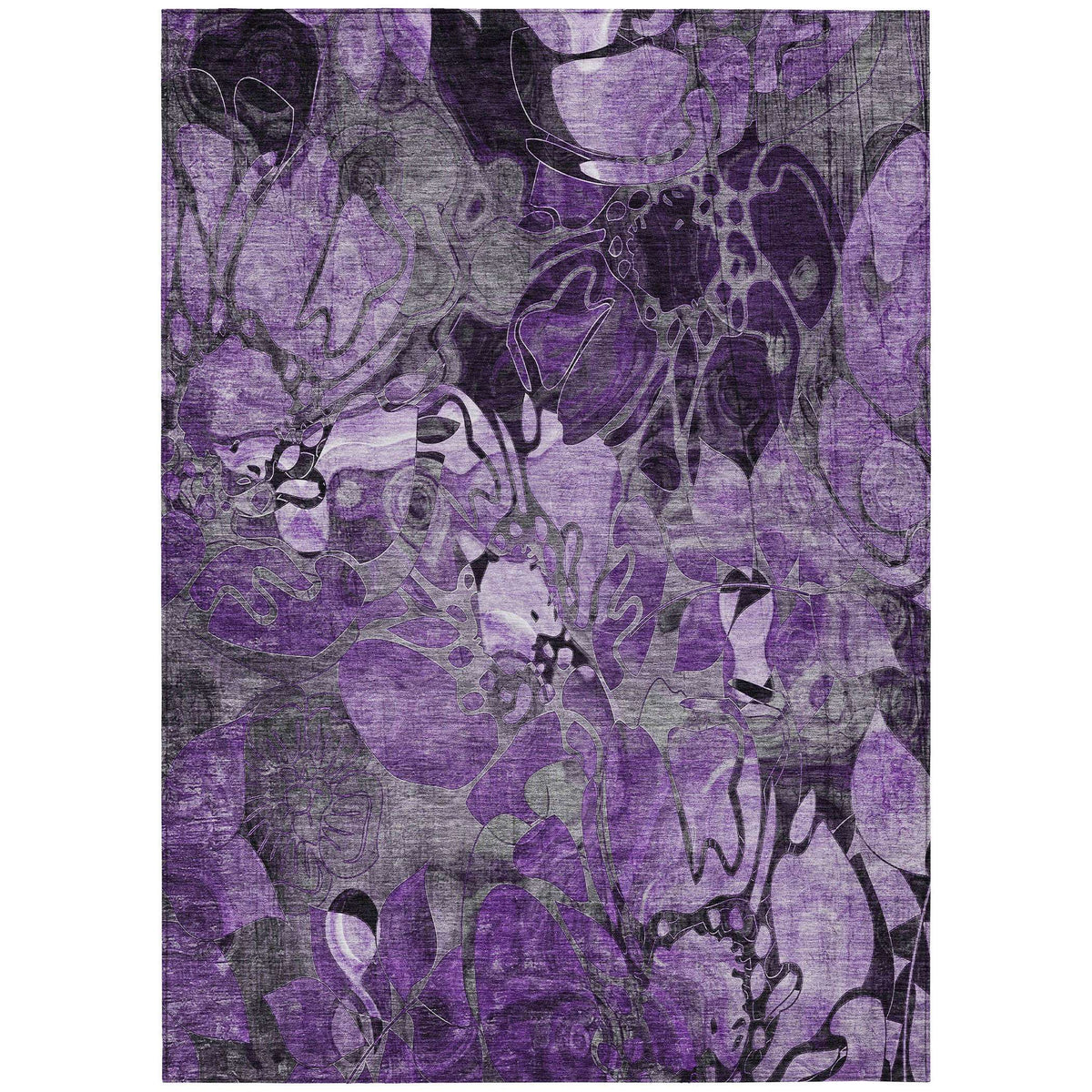 3' X 5' Purple Abstract Washable Indoor Outdoor Area Rug LuxuryLifeWay Online Store