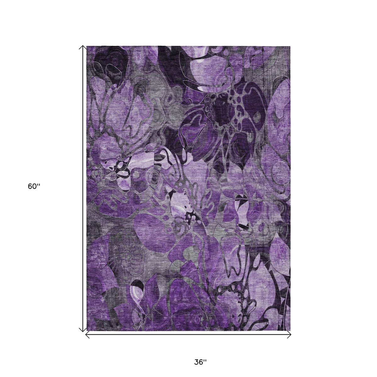3' X 5' Purple Abstract Washable Indoor Outdoor Area Rug LuxuryLifeWay Online Store