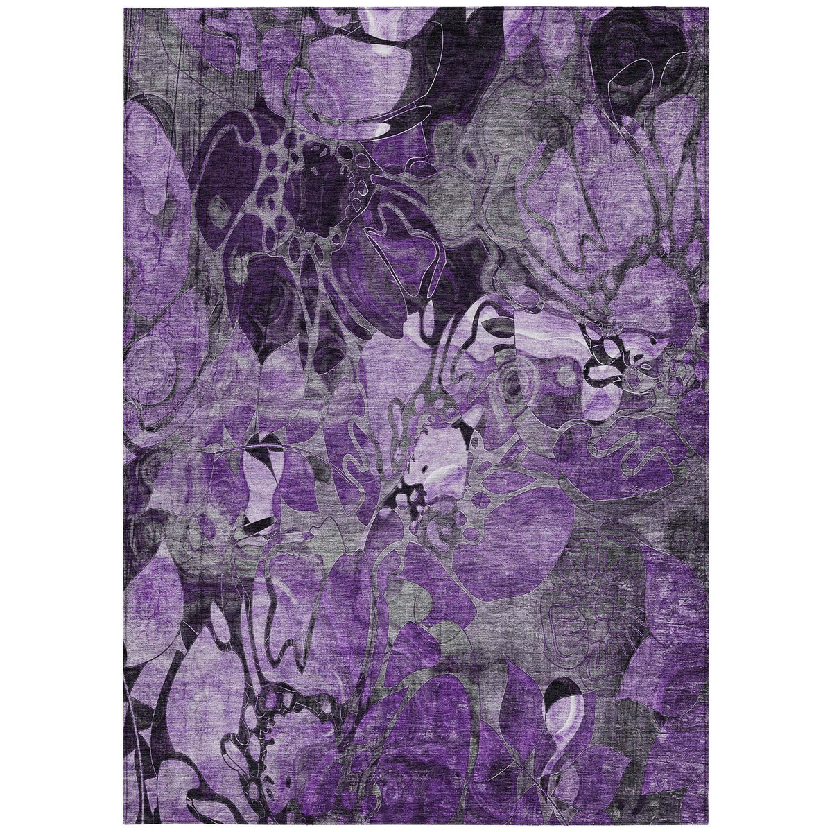 3' X 5' Purple Abstract Washable Indoor Outdoor Area Rug LuxuryLifeWay Online Store
