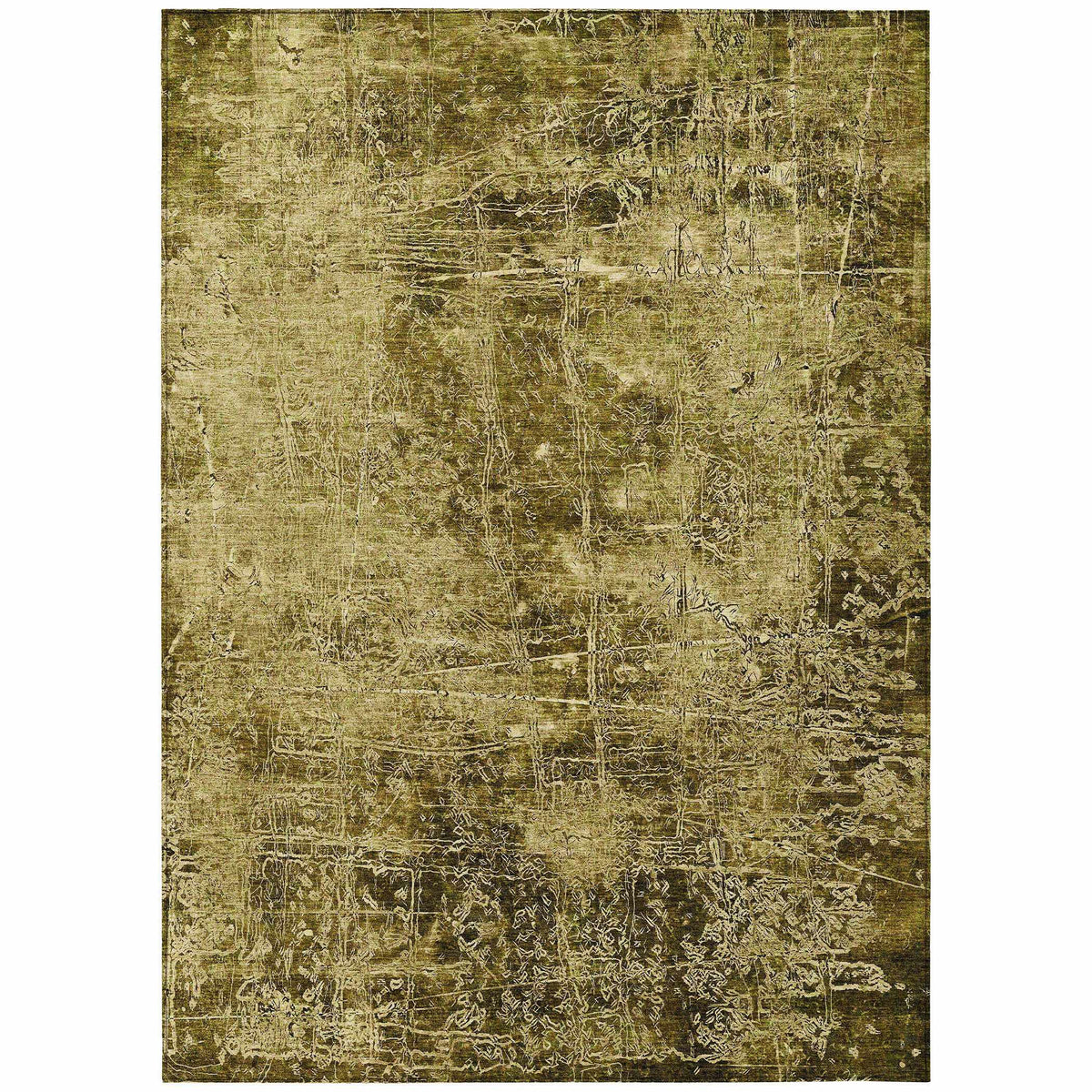 3' X 5' Green Abstract Washable Non Skid Indoor Outdoor Area Rug LuxuryLifeWay Online Store