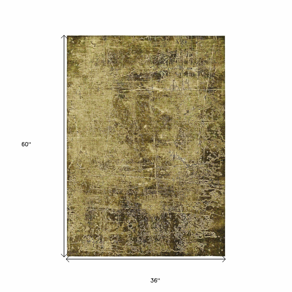 3' X 5' Green Abstract Washable Non Skid Indoor Outdoor Area Rug LuxuryLifeWay Online Store