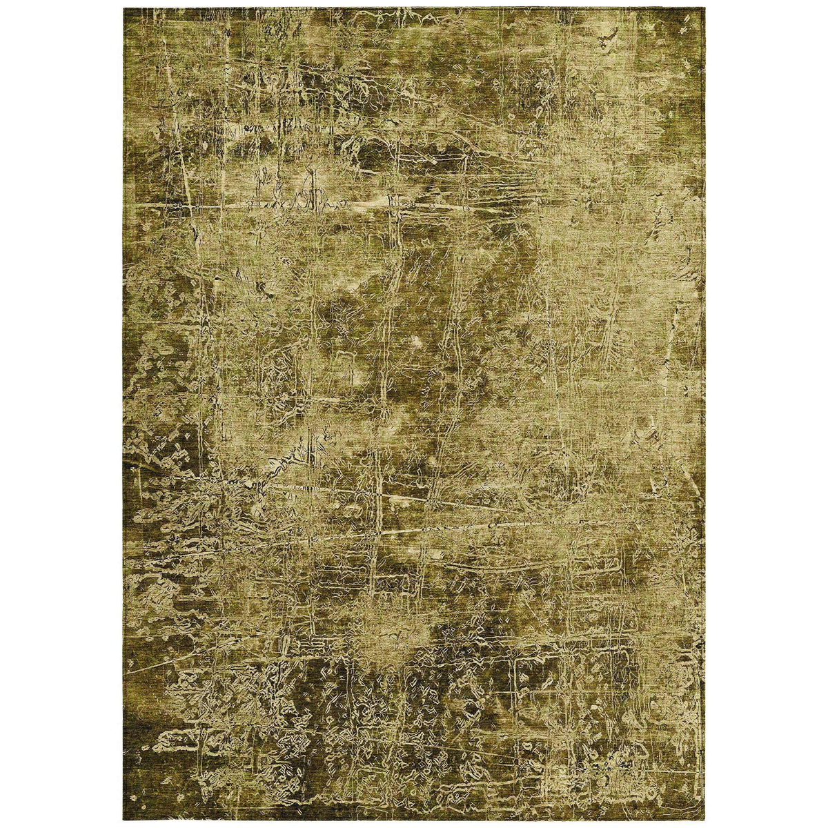 3' X 5' Green Abstract Washable Non Skid Indoor Outdoor Area Rug LuxuryLifeWay Online Store