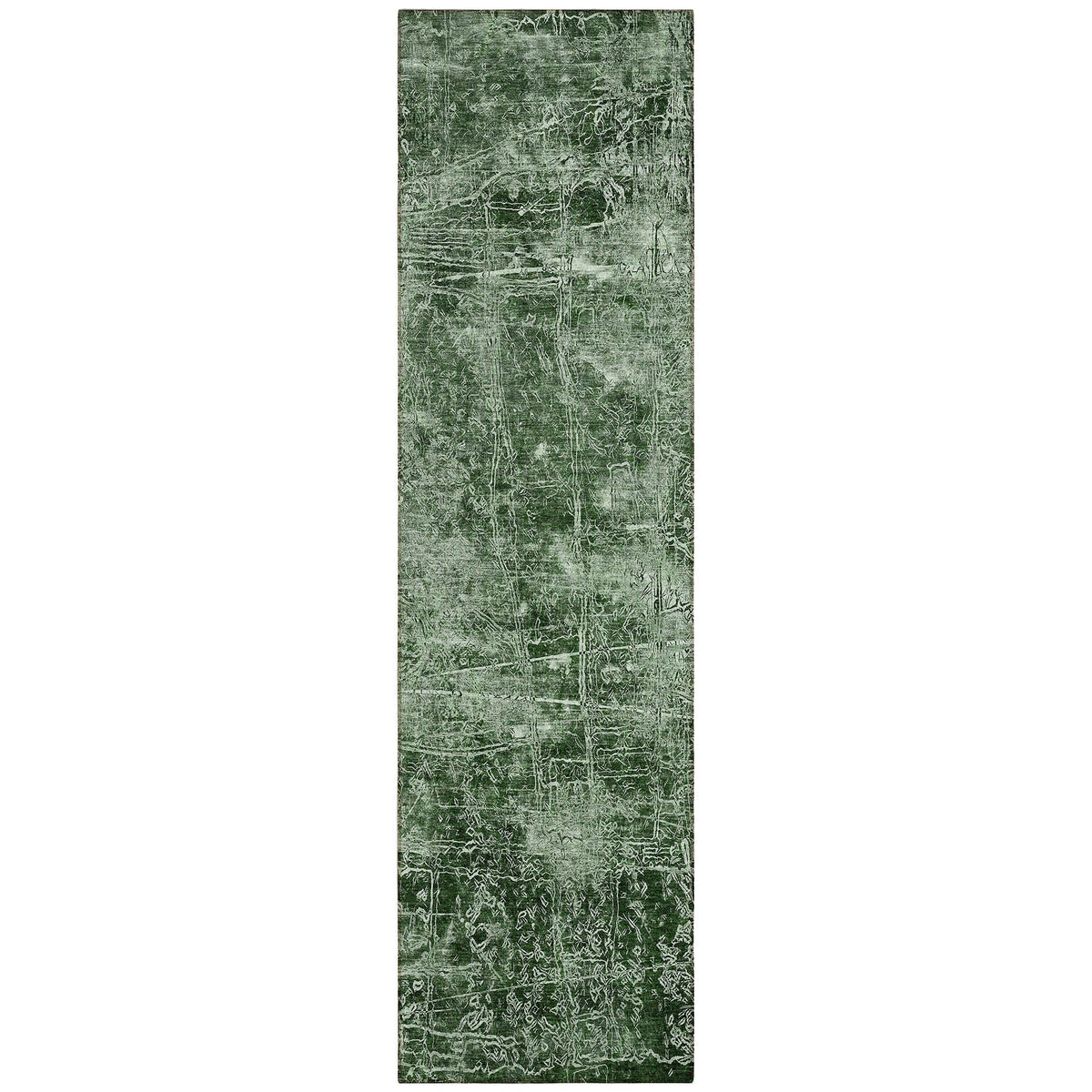 8' Runner Emerald Abstract Washable Non Skid Indoor Outdoor Runner Rug LuxuryLifeWay Online Store