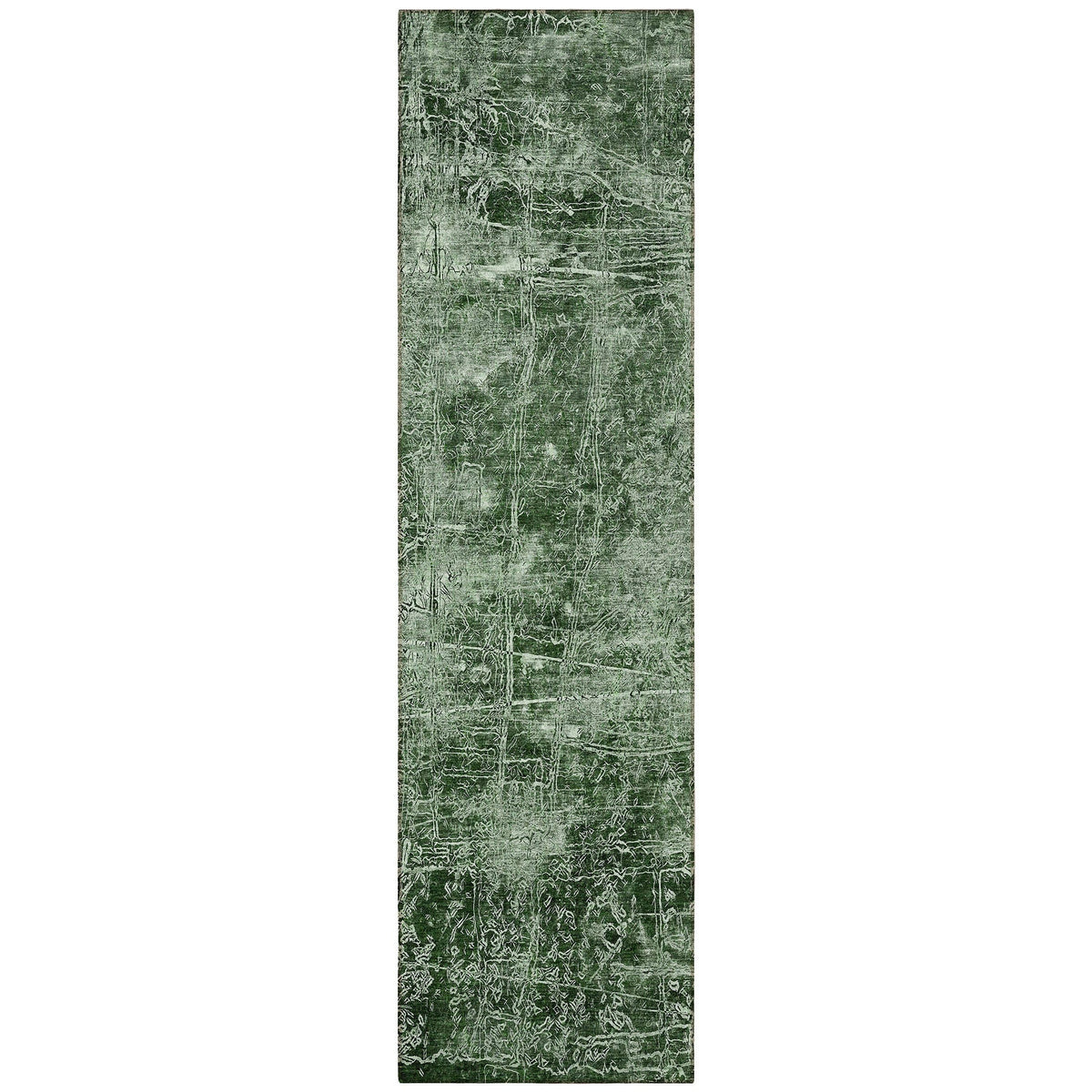 8' Runner Emerald Abstract Washable Non Skid Indoor Outdoor Runner Rug LuxuryLifeWay Online Store