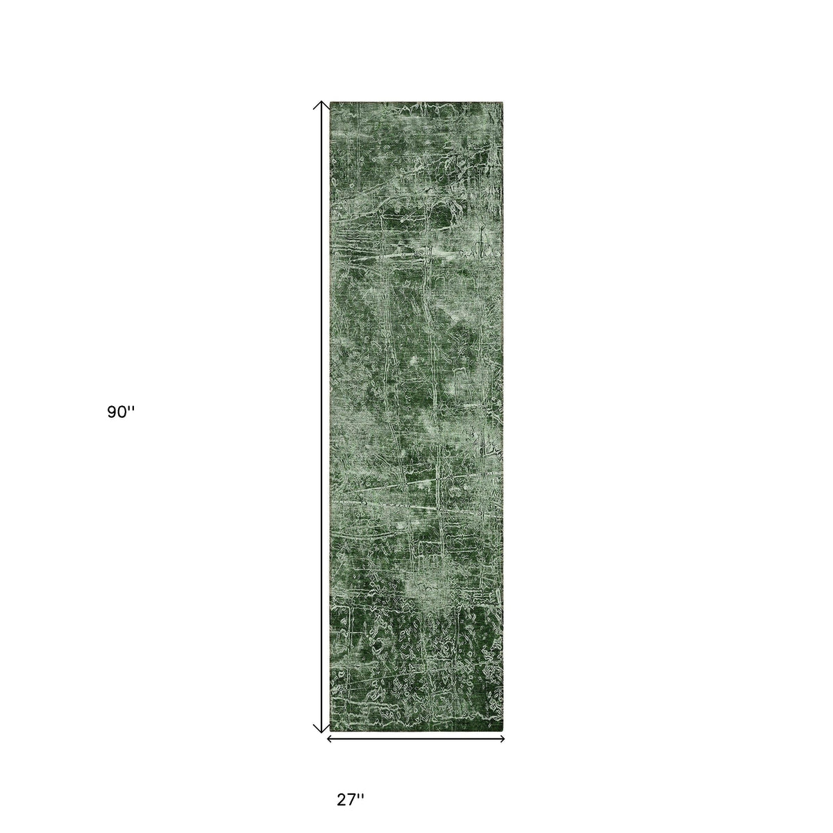 8' Runner Emerald Abstract Washable Non Skid Indoor Outdoor Runner Rug LuxuryLifeWay Online Store