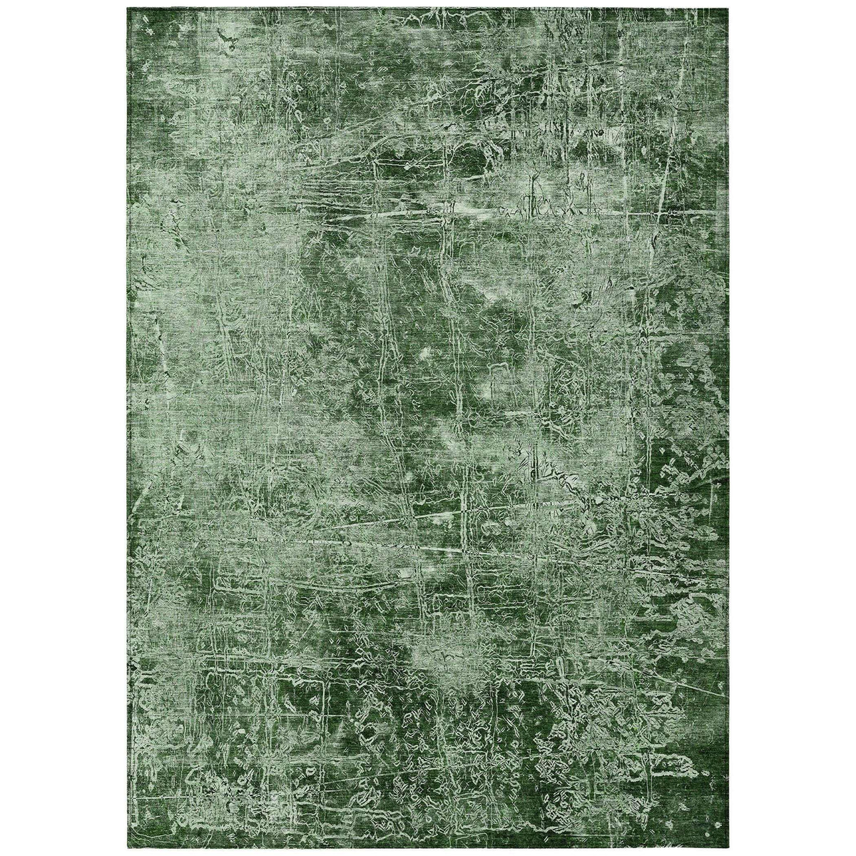 3' X 5' Emerald Abstract Washable Non Skid Indoor Outdoor Area Rug LuxuryLifeWay Online Store