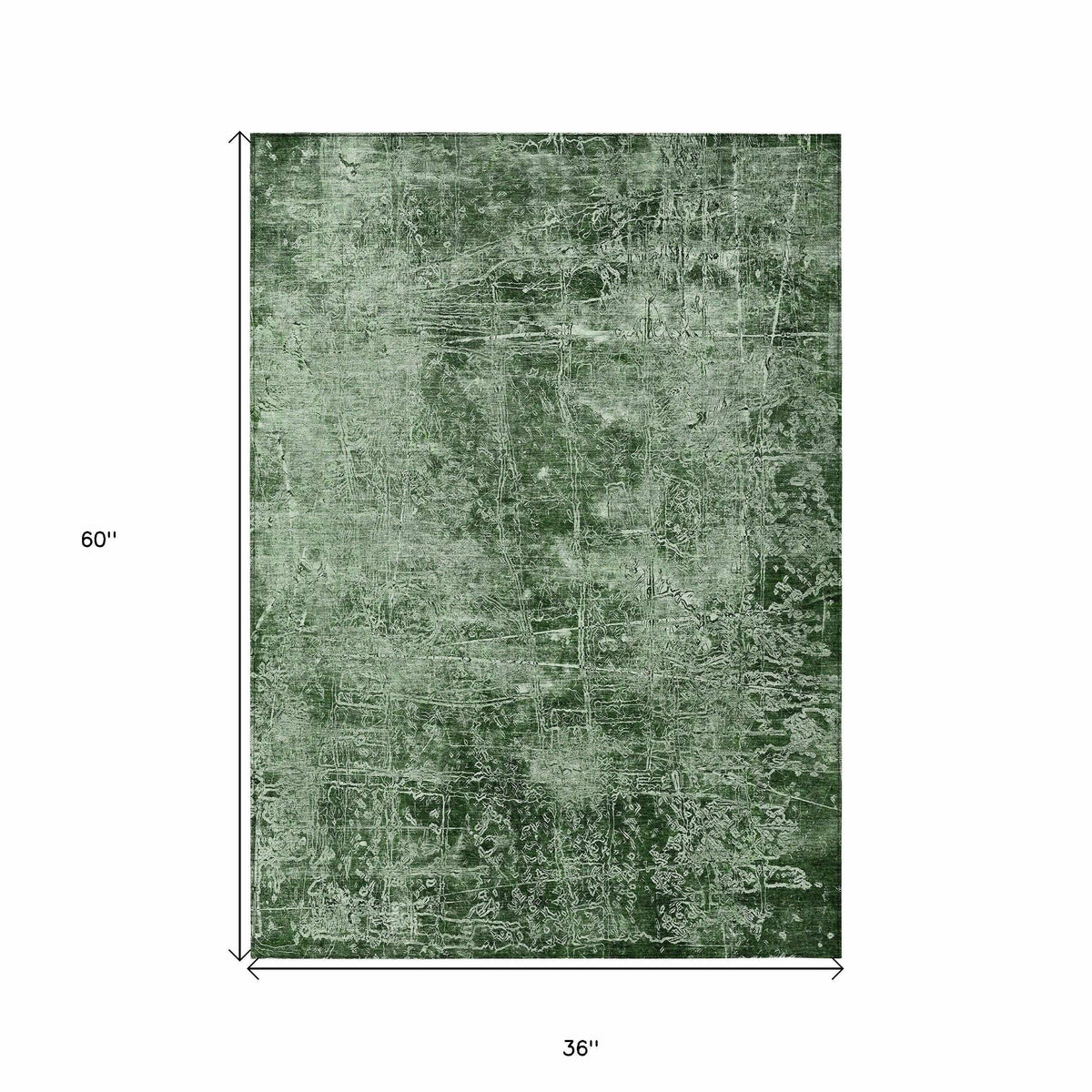 3' X 5' Emerald Abstract Washable Non Skid Indoor Outdoor Area Rug LuxuryLifeWay Online Store