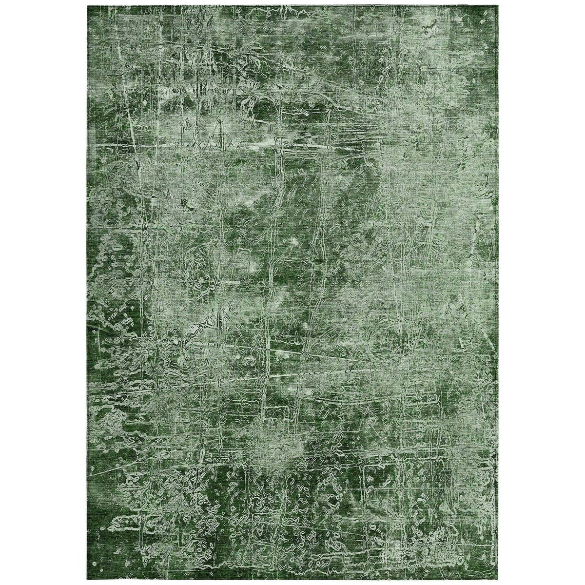 3' X 5' Emerald Abstract Washable Non Skid Indoor Outdoor Area Rug LuxuryLifeWay Online Store