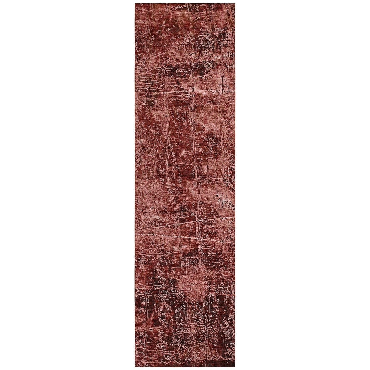 8' Runner Merlot Abstract Washable Non Skid Indoor Outdoor Runner Rug LuxuryLifeWay Online Store