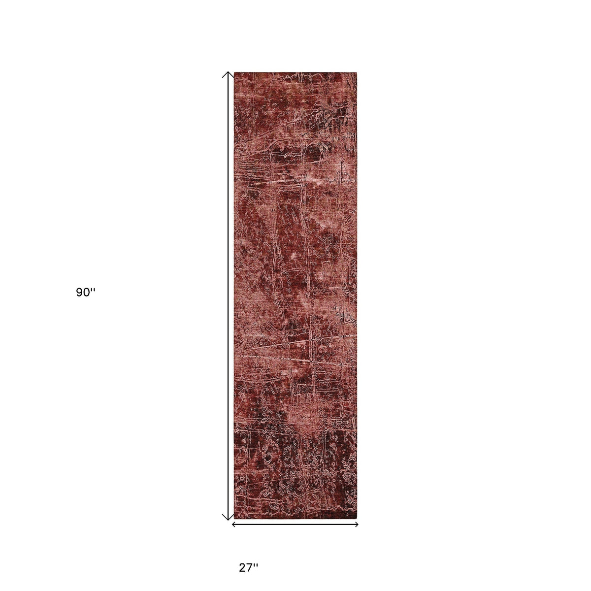 8' Runner Merlot Abstract Washable Non Skid Indoor Outdoor Runner Rug LuxuryLifeWay Online Store