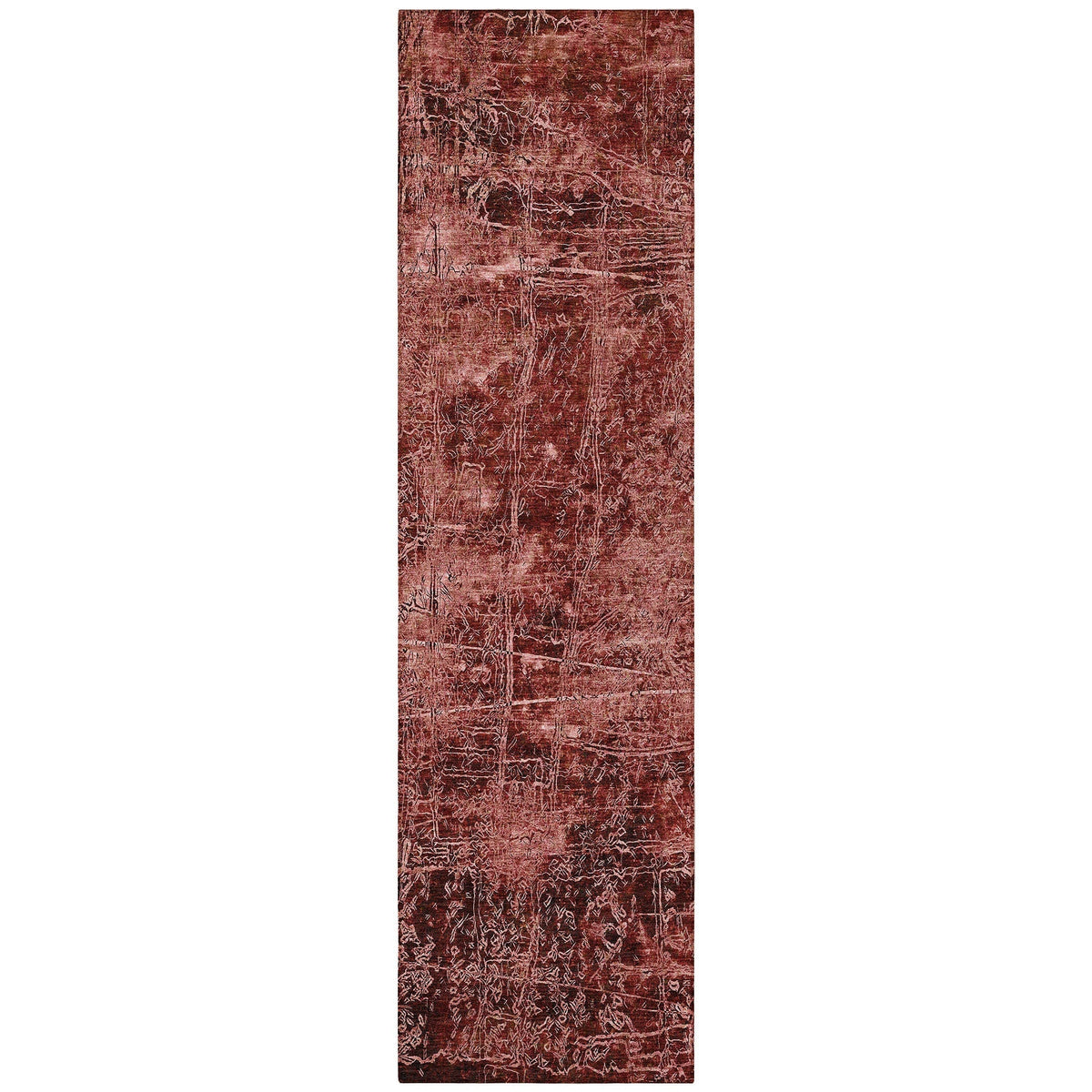 8' Runner Merlot Abstract Washable Non Skid Indoor Outdoor Runner Rug LuxuryLifeWay Online Store