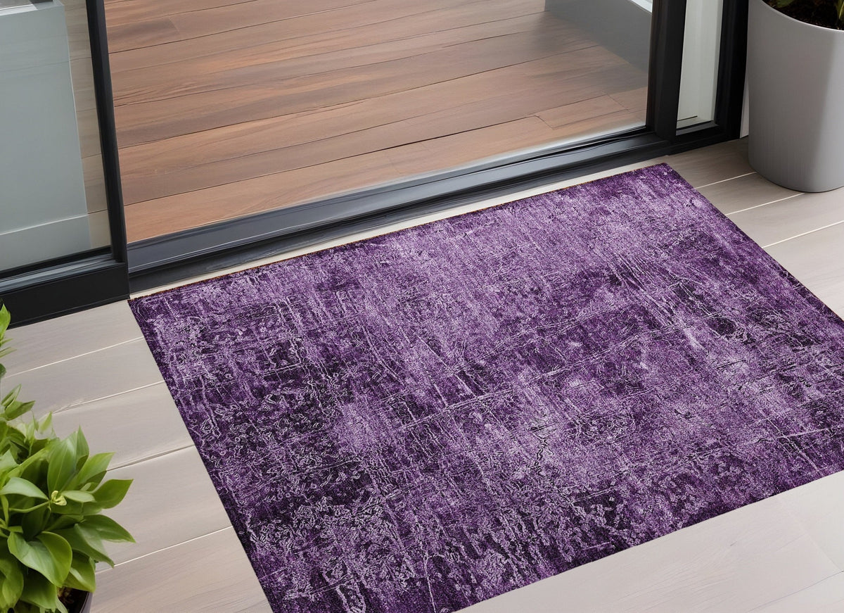 3' X 5' Purple Abstract Washable Non Skid Indoor Outdoor Area Rug LuxuryLifeWay Online Store
