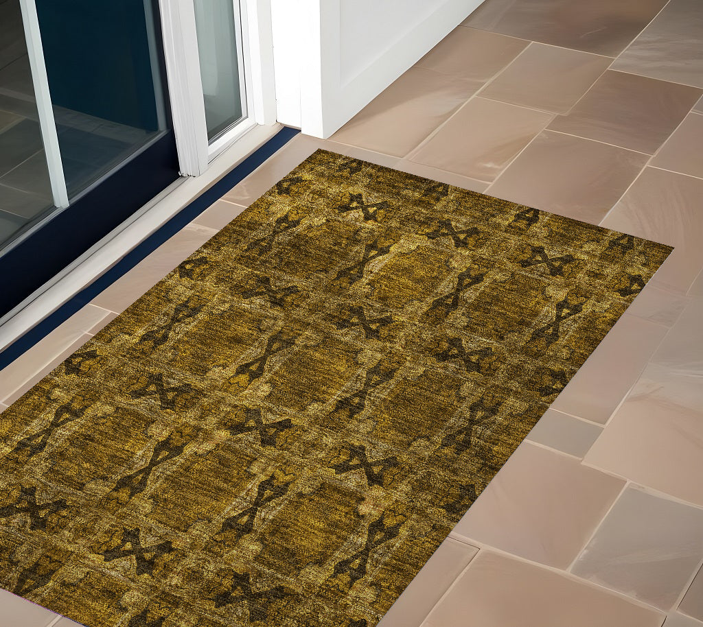 3' X 5' Chocolate Floral Medallion Washable Non Skid Indoor Outdoor Area Rug LuxuryLifeWay Online Store