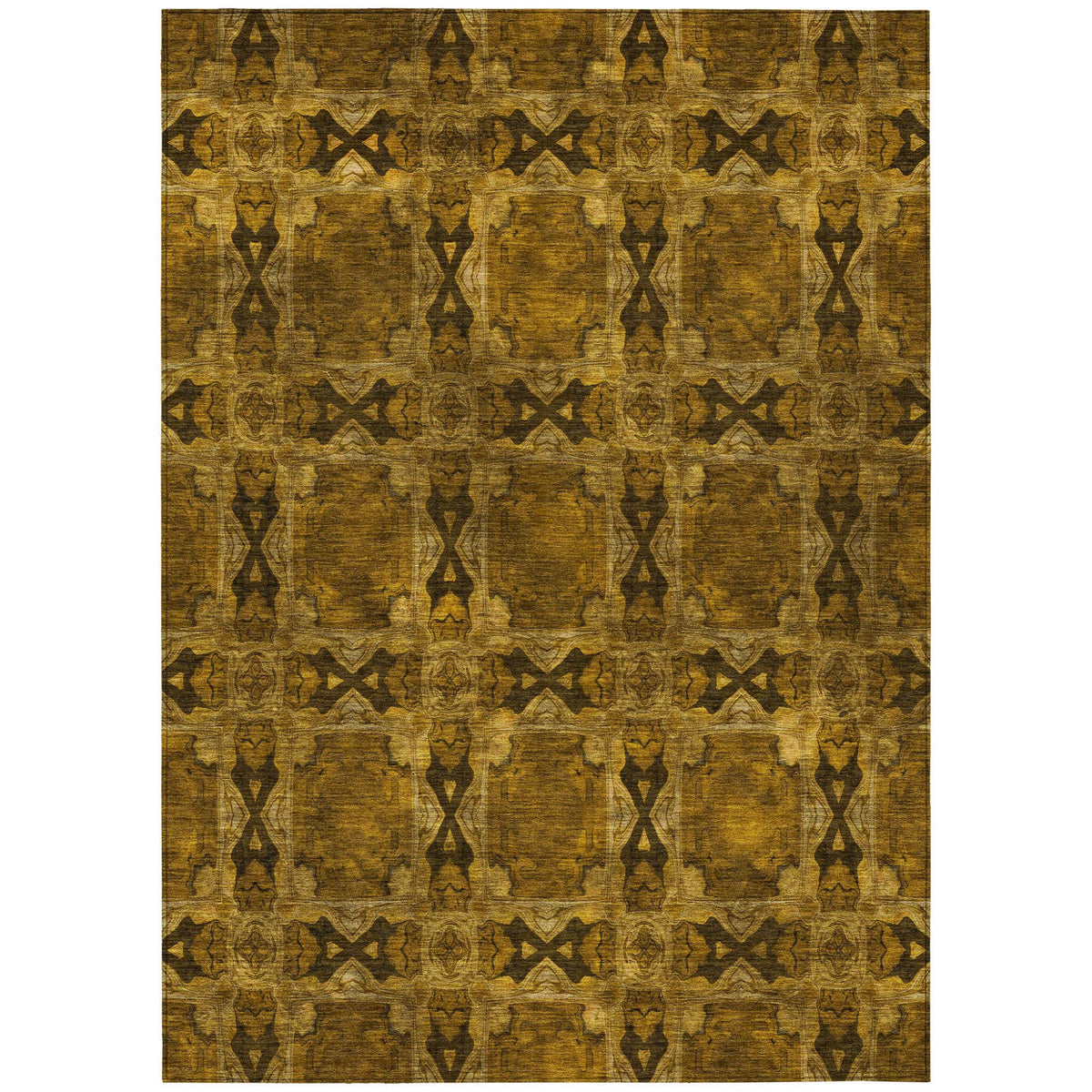 3' X 5' Chocolate Floral Medallion Washable Non Skid Indoor Outdoor Area Rug LuxuryLifeWay Online Store
