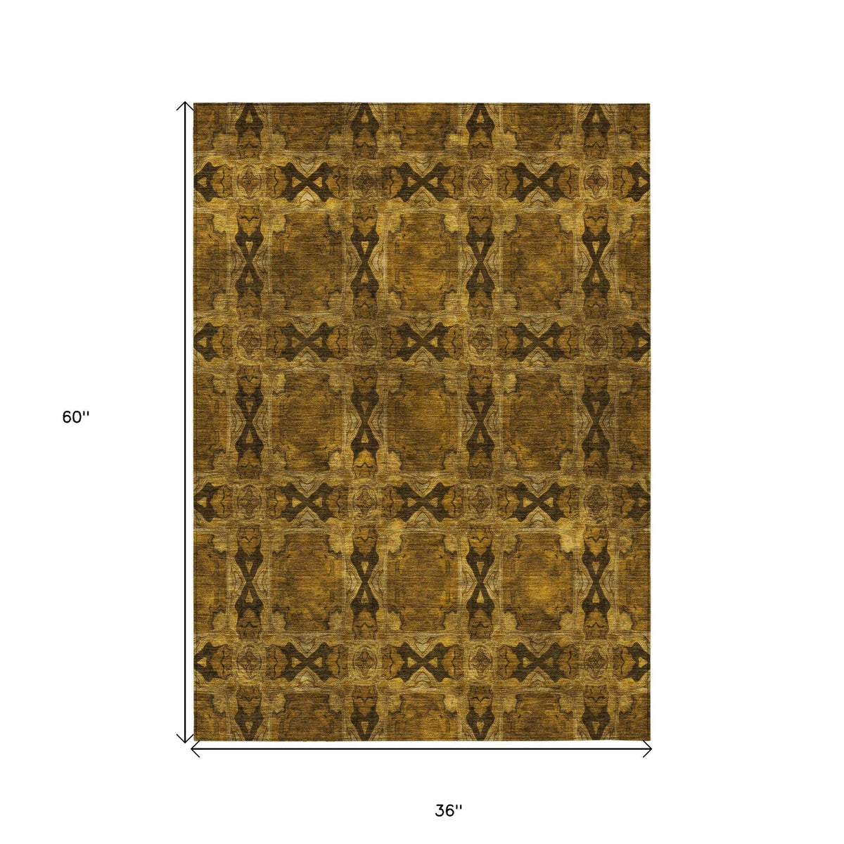 3' X 5' Chocolate Floral Medallion Washable Non Skid Indoor Outdoor Area Rug LuxuryLifeWay Online Store