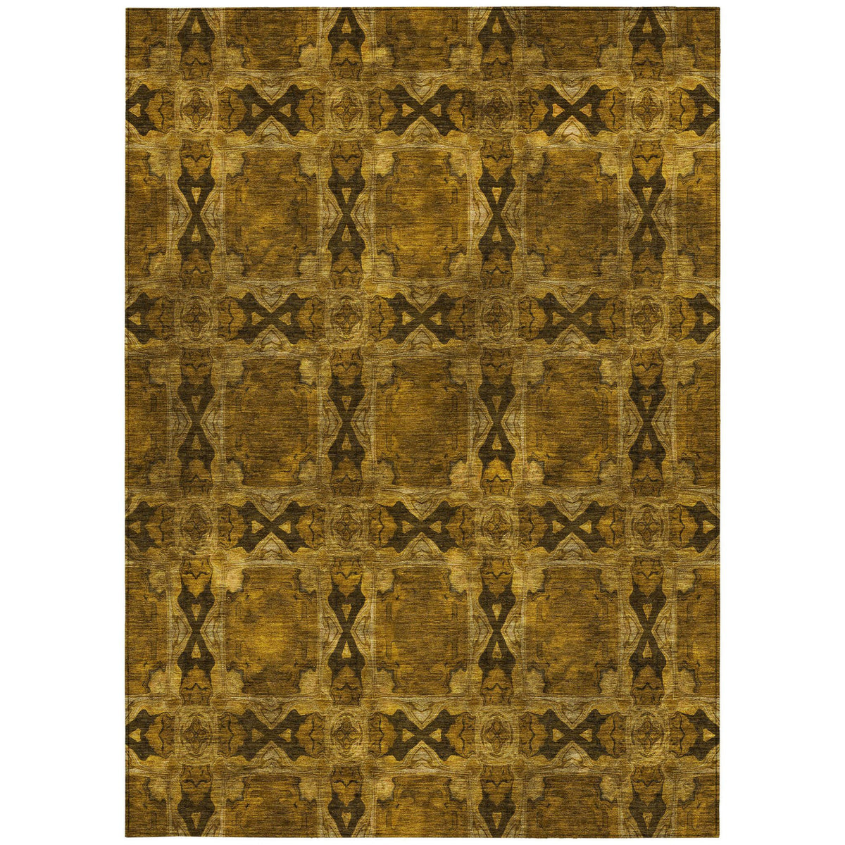 3' X 5' Chocolate Floral Medallion Washable Non Skid Indoor Outdoor Area Rug LuxuryLifeWay Online Store