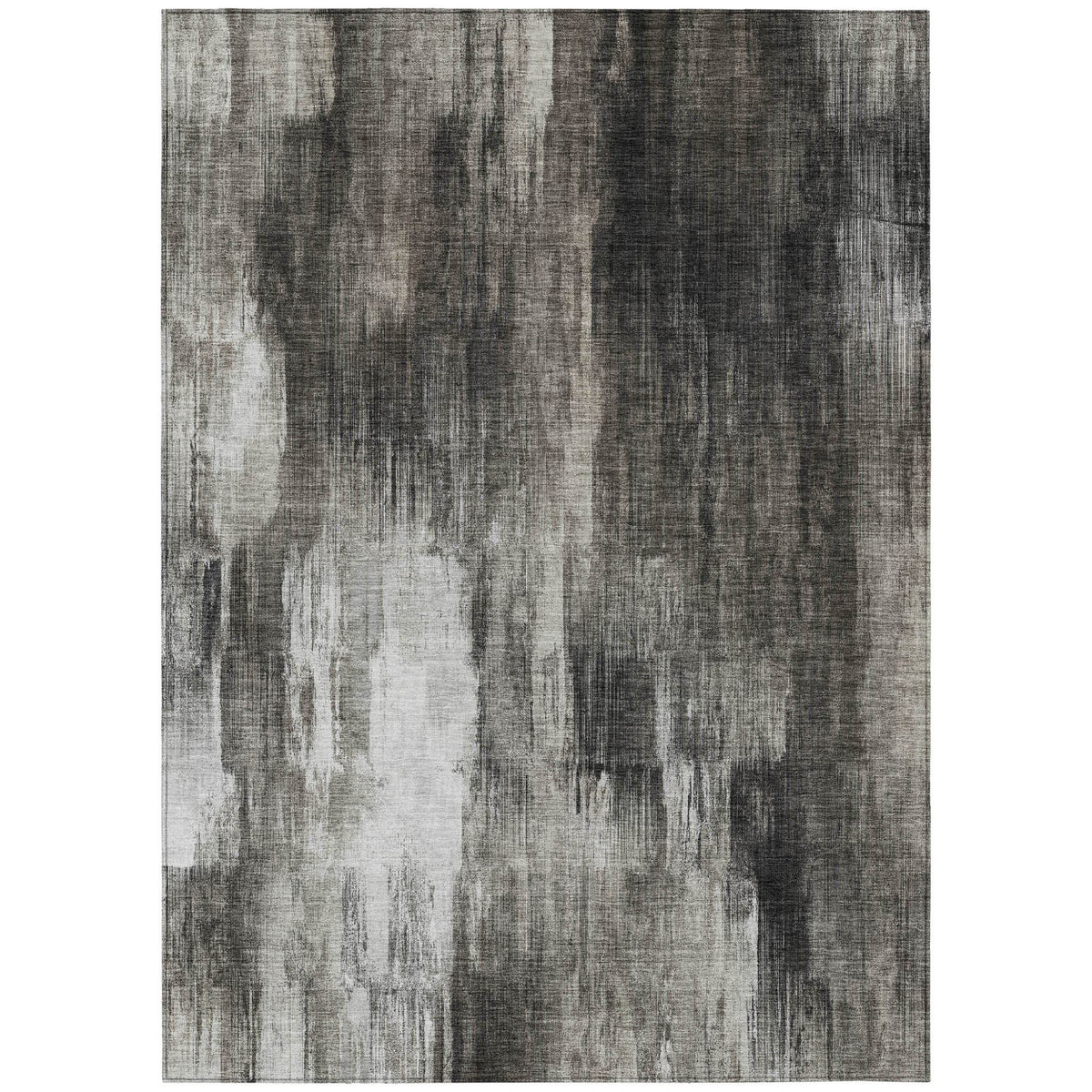 3' X 5' Gray and Black Abstract Washable Non Skid Indoor Outdoor Area Rug LuxuryLifeWay Online Store