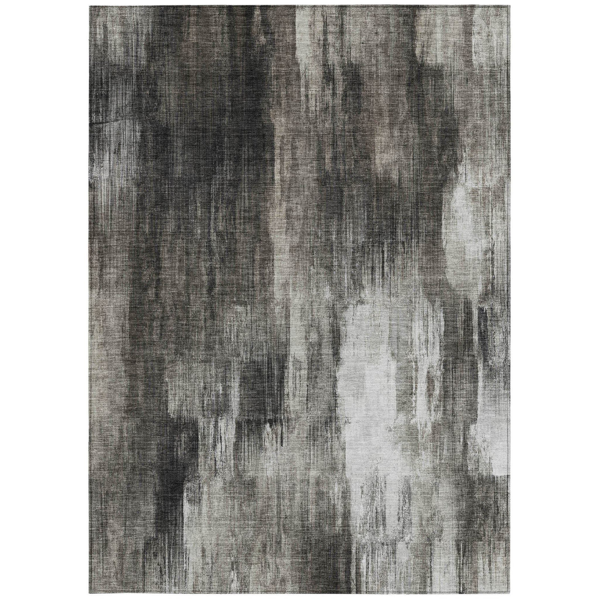 3' X 5' Gray and Black Abstract Washable Non Skid Indoor Outdoor Area Rug LuxuryLifeWay Online Store