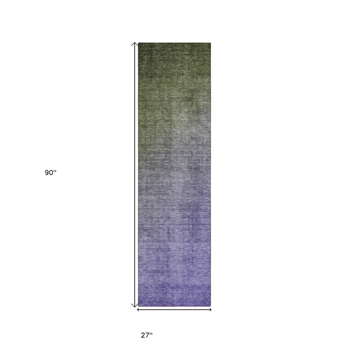 8' Runner Olive Green and Purple Ombre Washable Non Skid Indoor Outdoor Runner Rug LuxuryLifeWay Online Store