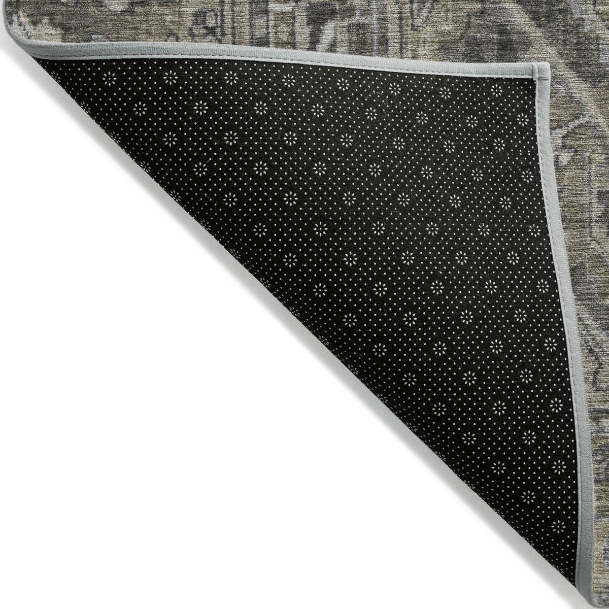 3' X 5' Taupe and Dark Taupe Oriental Washable Non Skid Indoor Outdoor Area Rug LuxuryLifeWay Online Store