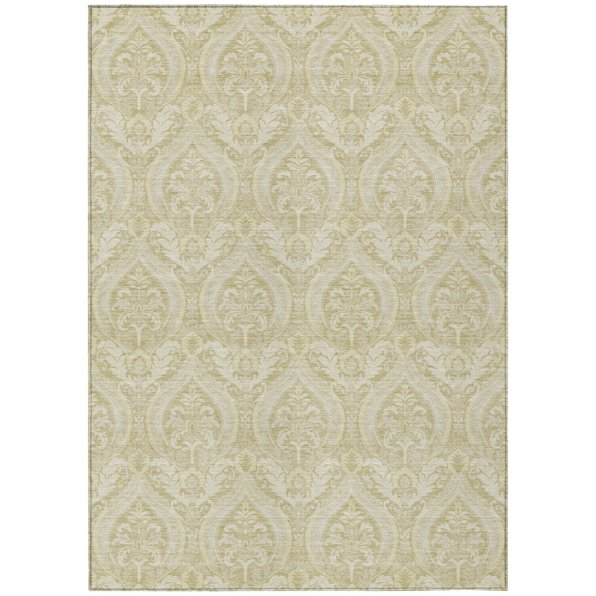 3' X 5' Light Green Damask Washable Non Skid Indoor Outdoor Area Rug LuxuryLifeWay Online Store