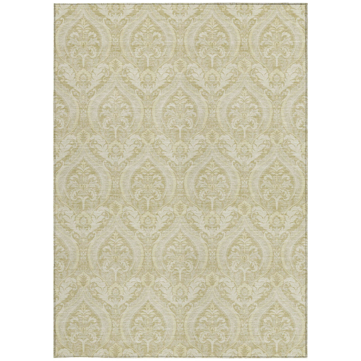 3' X 5' Light Green Damask Washable Non Skid Indoor Outdoor Area Rug LuxuryLifeWay Online Store