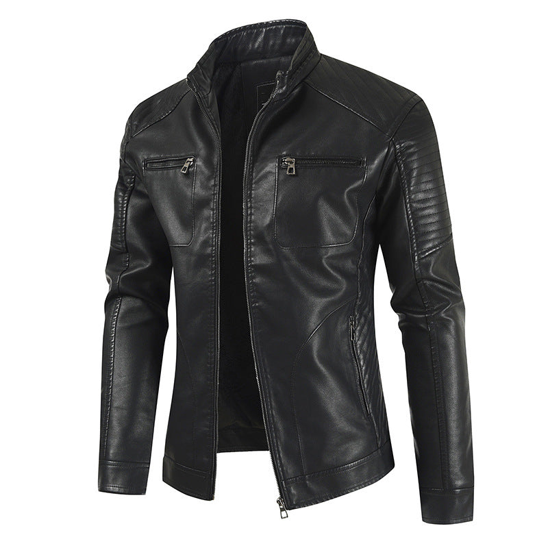 New casual leather clothing Youth zipper top pocket Best YouTube Store