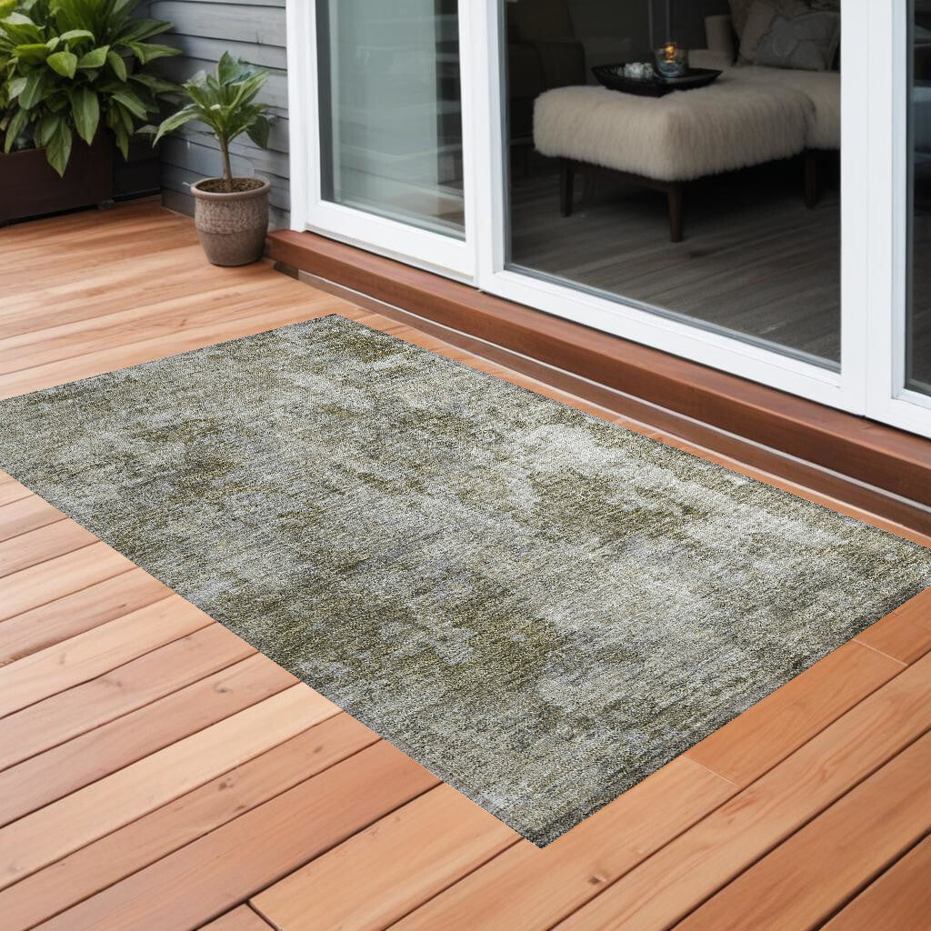 3' X 5' Green Abstract Washable Non Skid Indoor Outdoor Area Rug LuxuryLifeWay Online Store