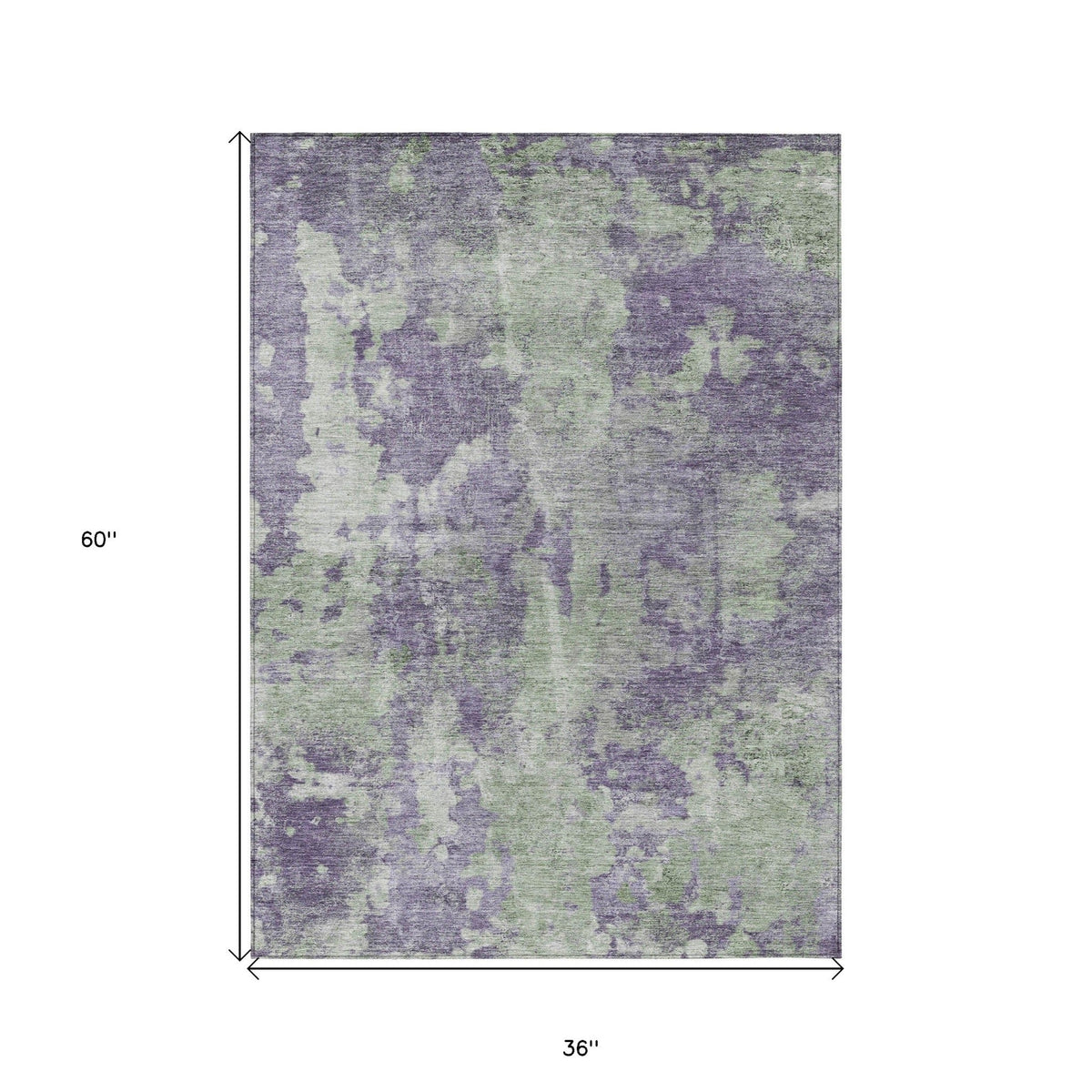 3' X 5' Purple and Green Abstract Washable Non Skid Indoor Outdoor Area Rug LuxuryLifeWay Online Store