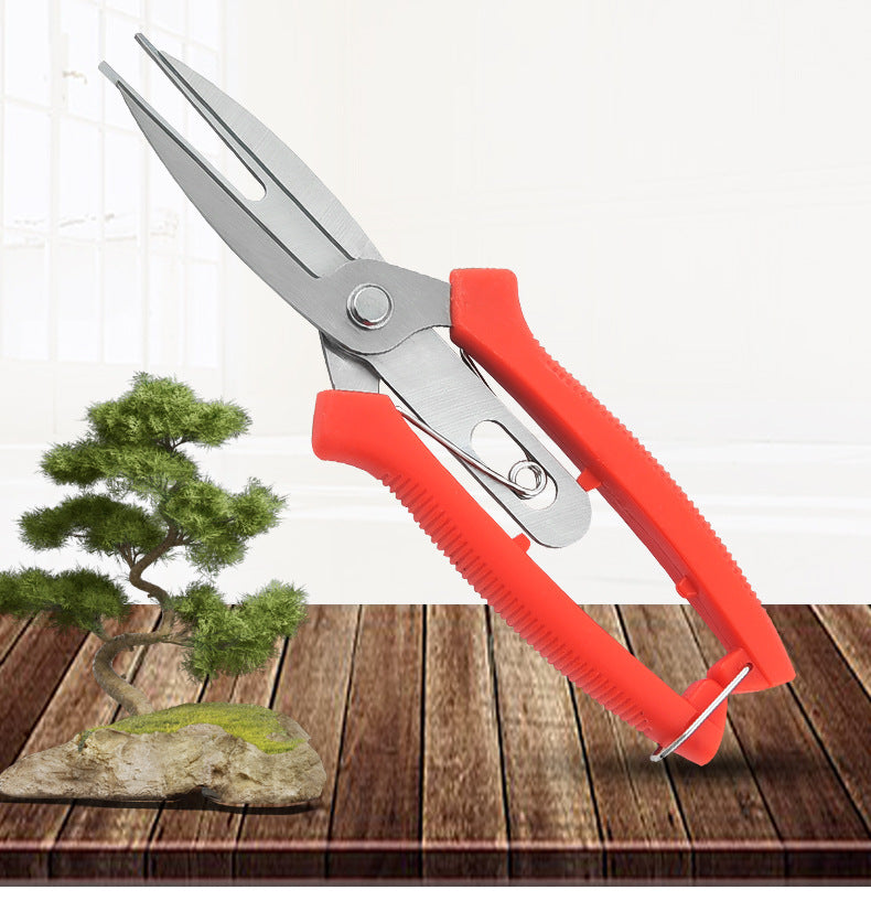 Stainless Steel Double-headed Garden Pruning Fruit And Vegetable Picking Scissors Bonsai Tool Flower Grafting Scissors