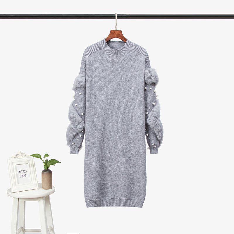 Medium length knitted dress for women NorixaFashion.com