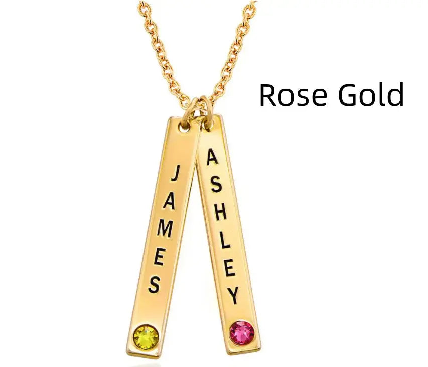 Personalized Vertical Necklace, Mother's Day Gift LuxuryLifeWay Online Store