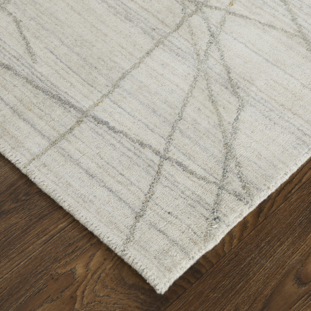 2' X 3' Gray and Ivory Abstract Hand Woven Area Rug LuxuryLifeWay Online Store
