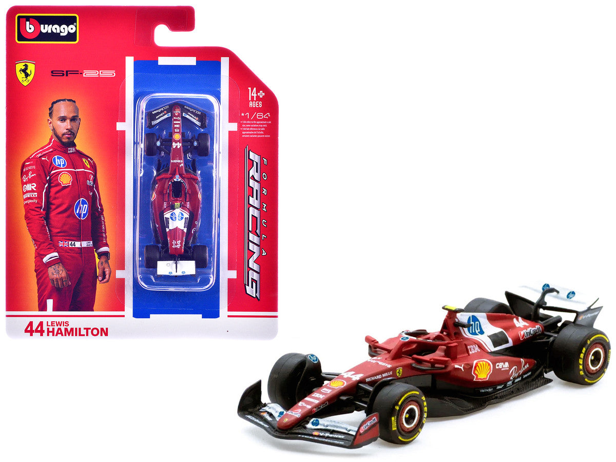 Ferrari SF-25 #44 Lewis Hamilton Formula One F1 World Championship (2025) "Formula Racing" Series 1/64 Diecast Model Car by Bburago LuxuryLifeWay Online Store