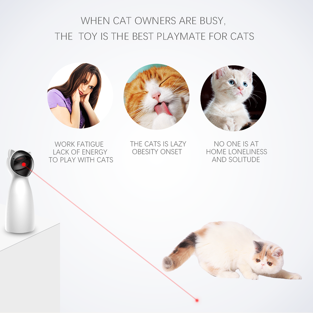 Creative Cat Pet LED Laser Funny Toy Smart Automatic Cat Exercise Training Entertaining Toy Pets Fashion