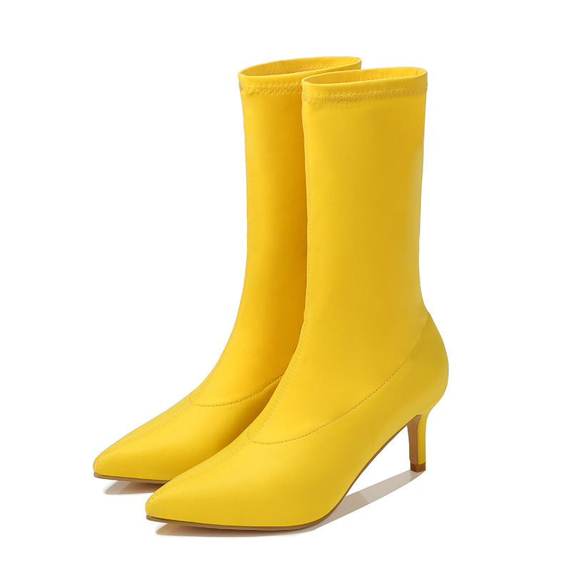 Women's Shoes Stylish Ankle Boots Sexy Pointed Toe Stiletto High Heels Boots LadyShow.Store