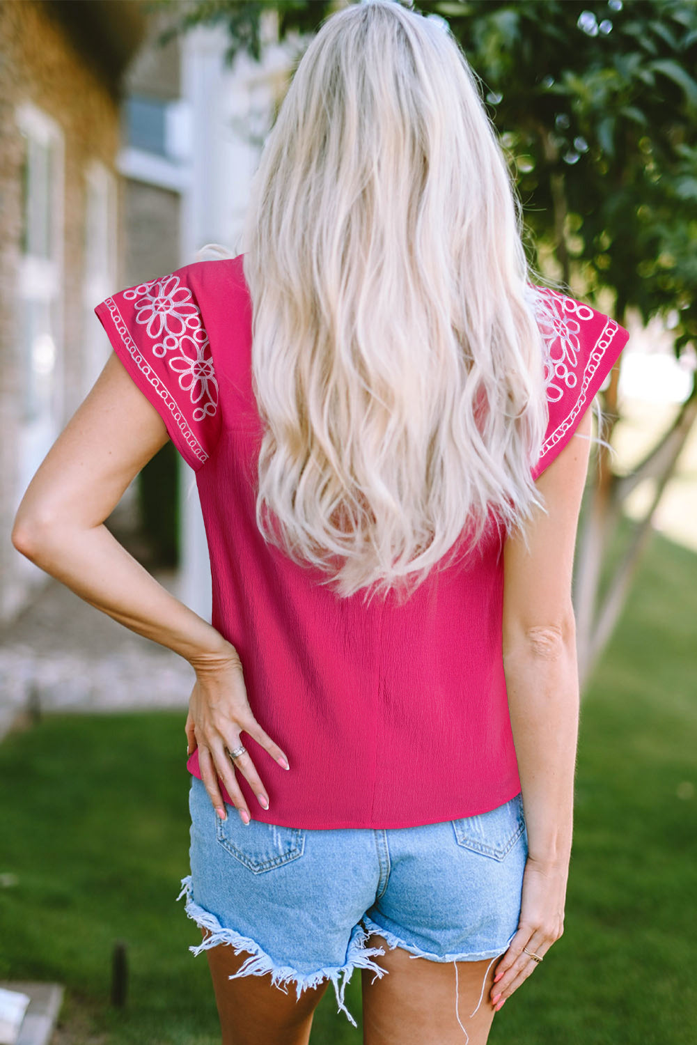 Murphy Floral Embroidered Sleeve Blouse LuxuryLifeWay Online Store
