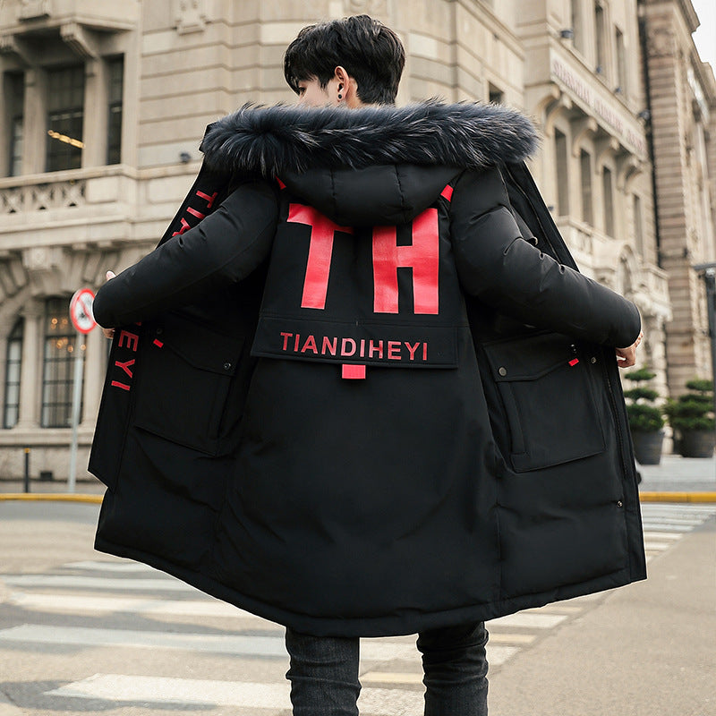 2019 Winter Stylish Long Hooded Cotton Jacket for Men Pi-Mart