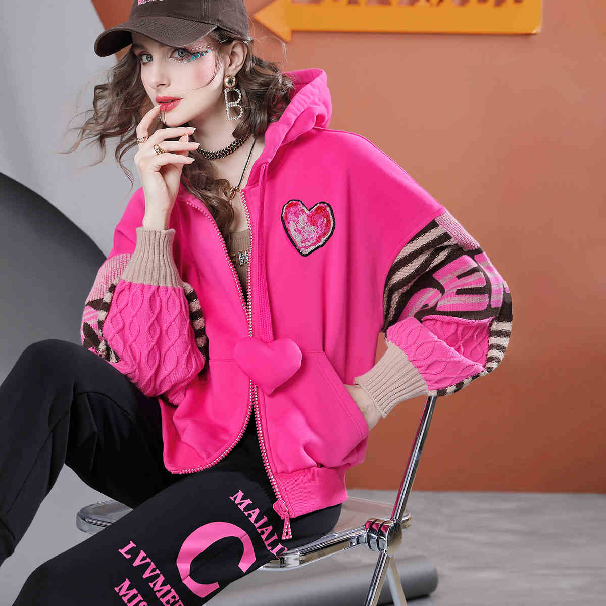 Women's Hooded Knitted Top Baggy Coat Best YouTube Store