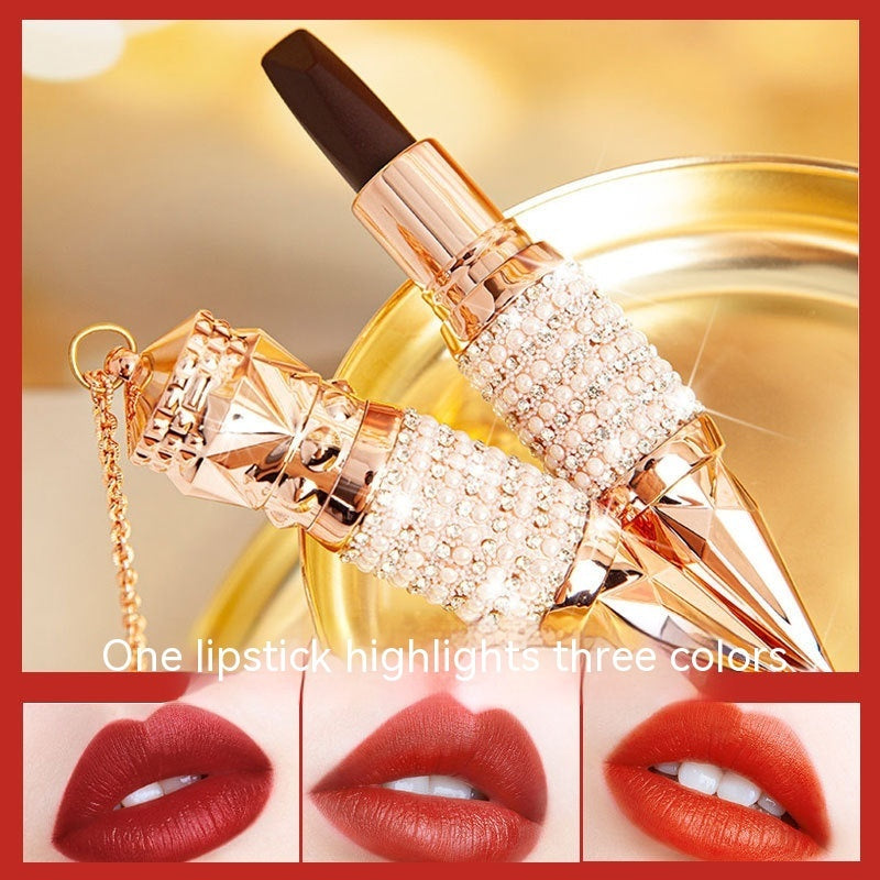 Queen Truncheon Three-color Lipstick Matte Finish Moisturizing Lipstick LadyShow.Store